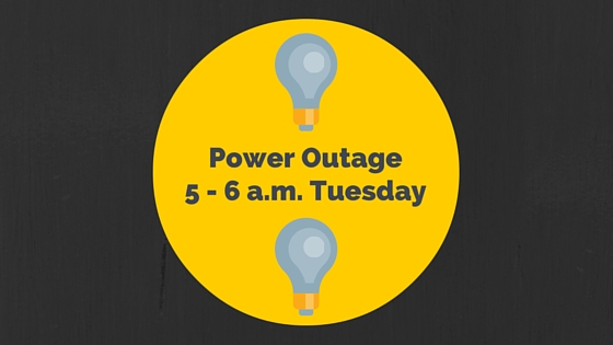 Campus Power Outage From 5 to 6 a.m. Tuesday