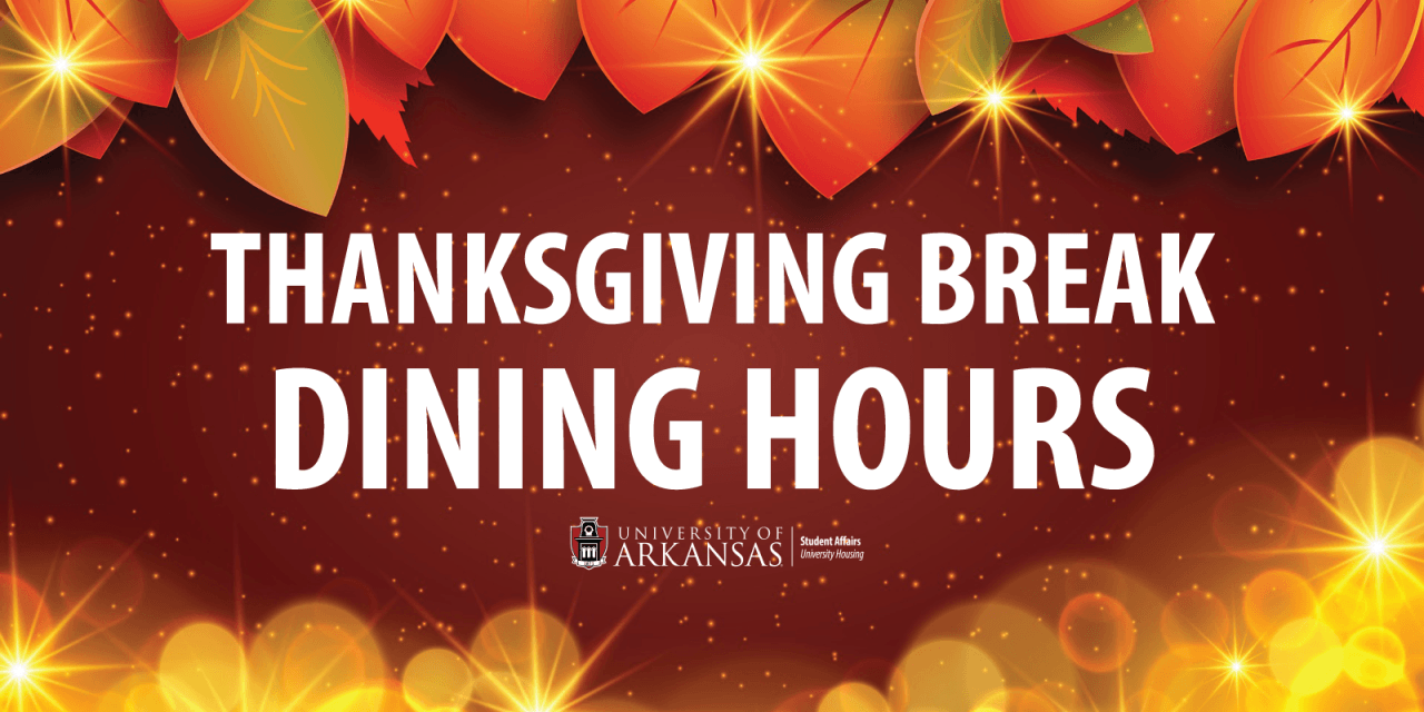 DINING HALLS HOURS OF OPERATION DURING THANKSGIVING BREAK UARKHome