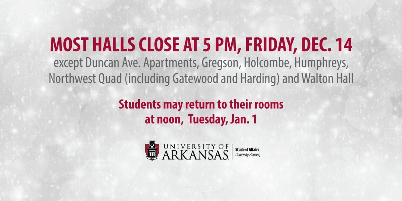 Most Halls Close Friday, Dec. 14 for Winter Break