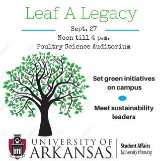 Help make University Housing as green as possible. Attend the Leaf a Legacy workshop Sunday.