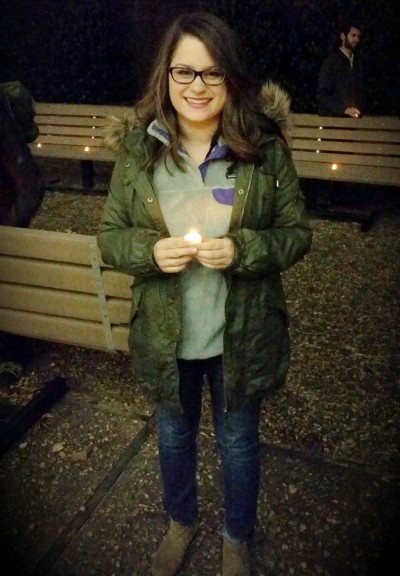 Liz Tanner, an RA at Pomfret, organized the “Light the Dark” candlelight vigil Sunday night. 