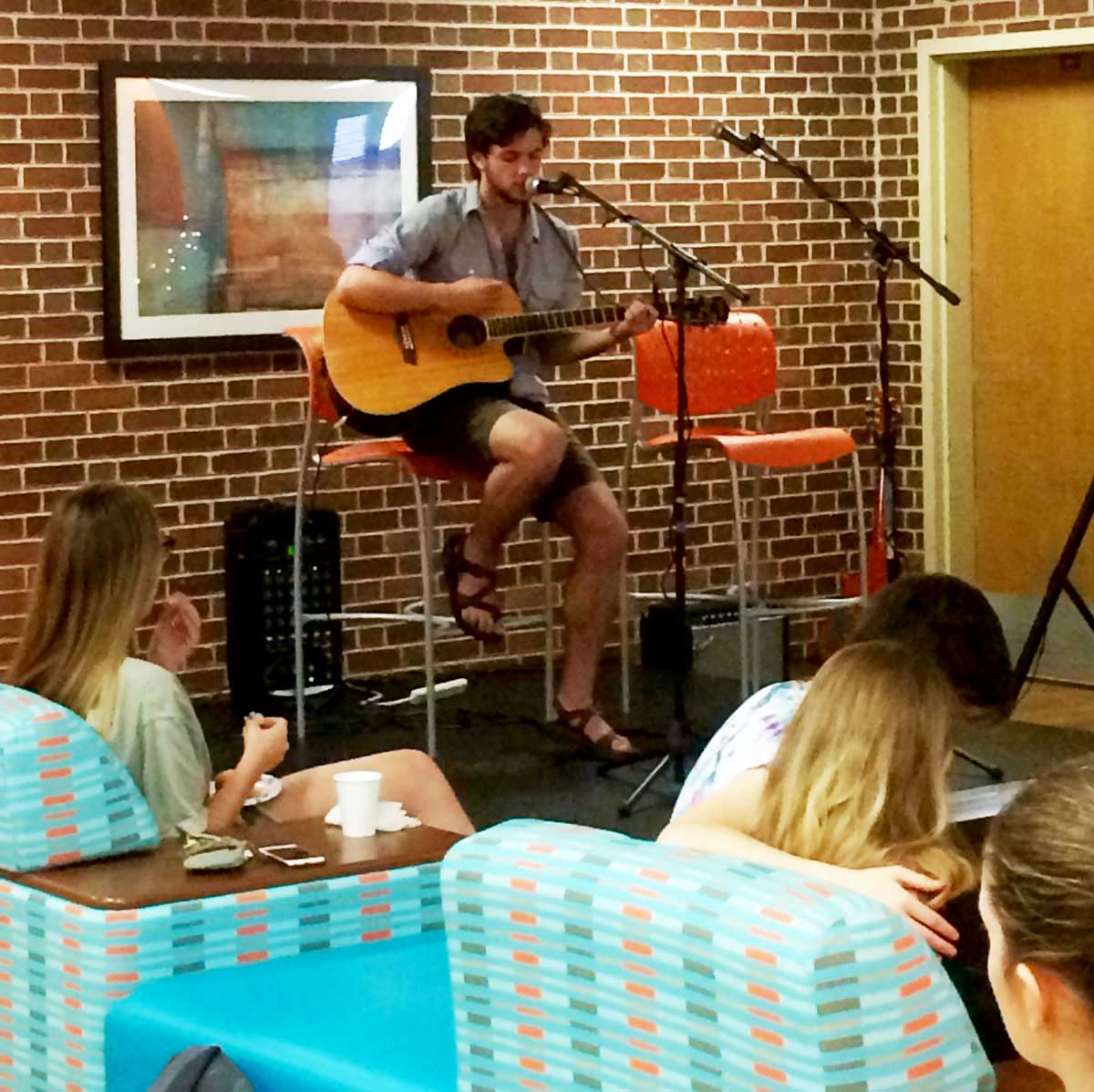 Liam McMahon performs at the Futrall Coffee House. | Photo by Andrew Havens